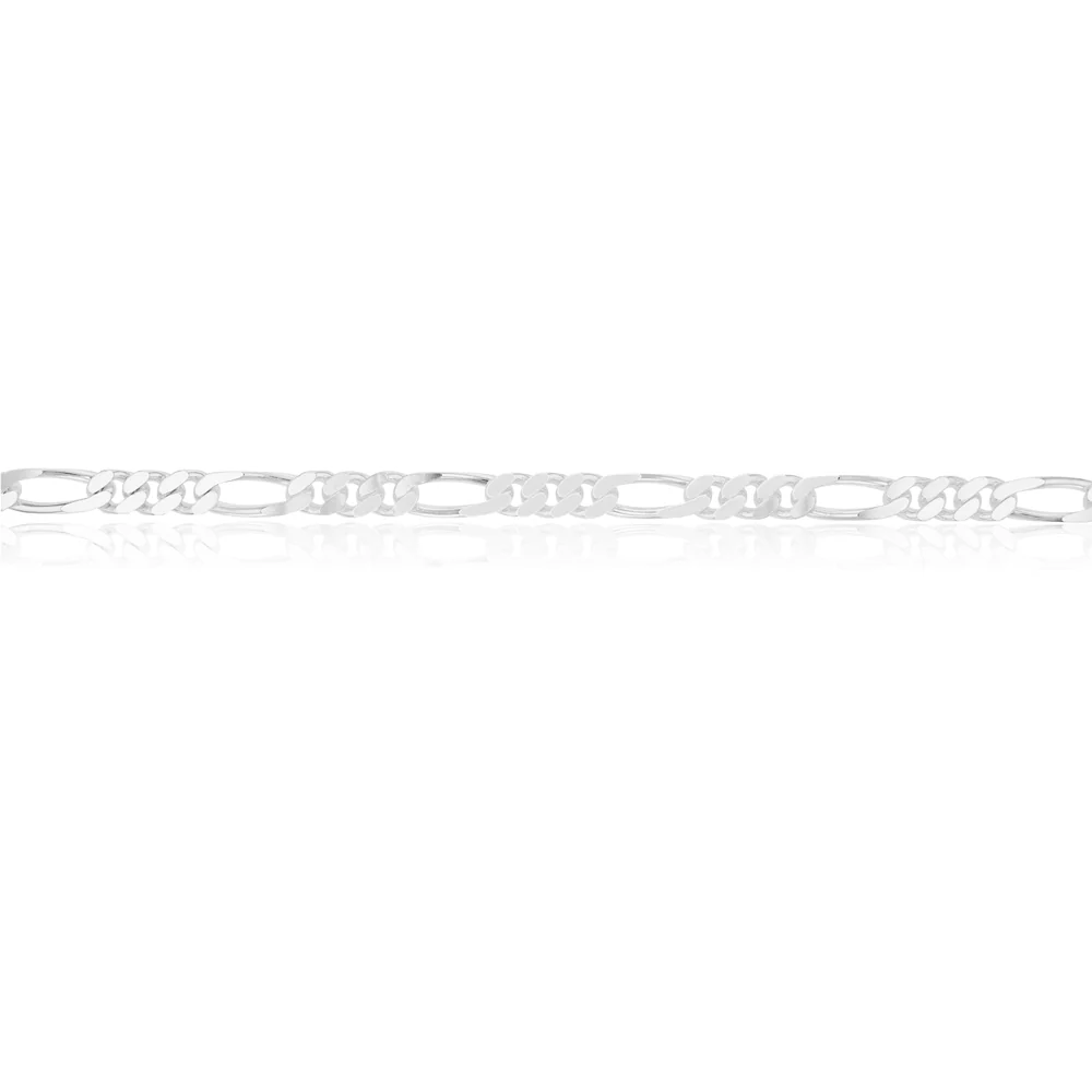 50cm Sterling Silver Figaro 1:3 Chain - Image 2