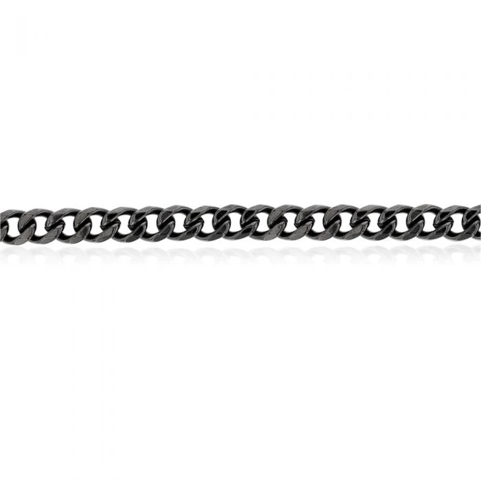 55cm Stainless Steel Reversible Black/Steel Curb Chain - Image 3
