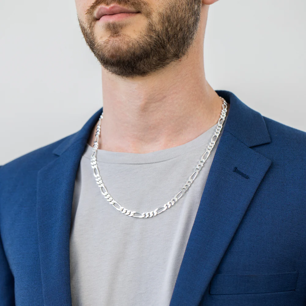55cm Sterling Silver Figaro 1:3 Chain - Image 3