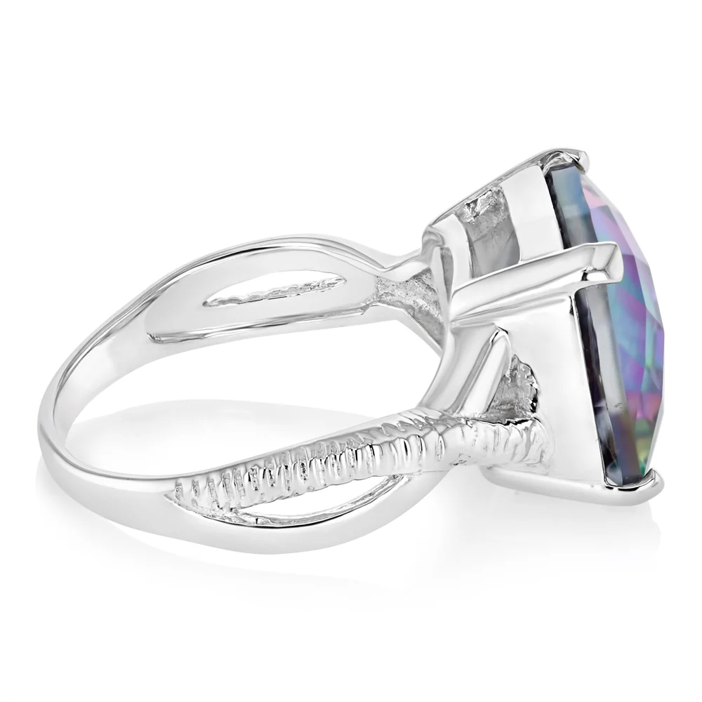 6.5 Carat Multi Quarts Ring in Sterling Silver - Image 2