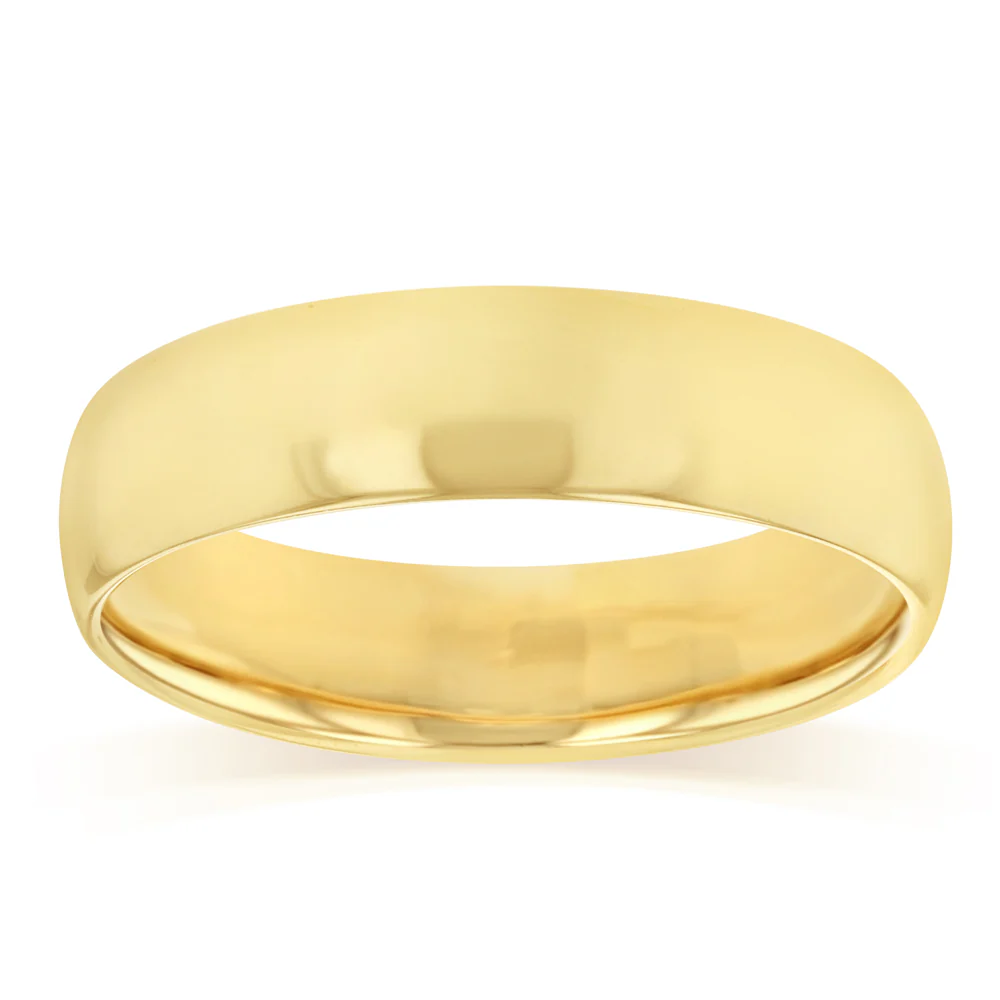 6mm Comfort Fit Ring in 9ct Yellow Gold