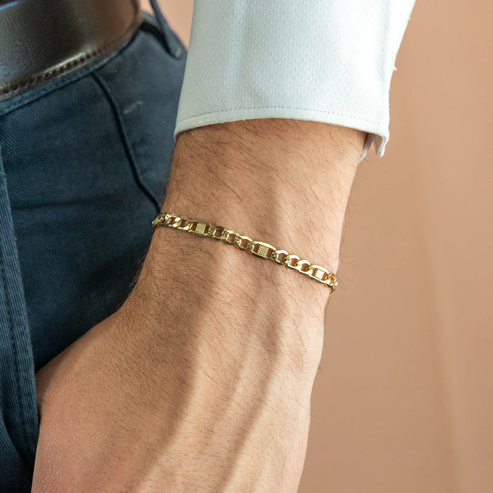 9 carat Silver Filled Figaro 120Gauge 21cm Bracelet - Image 3