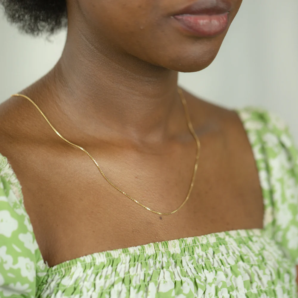 9carat Silver Filled Box Chain 50cm - Image 4