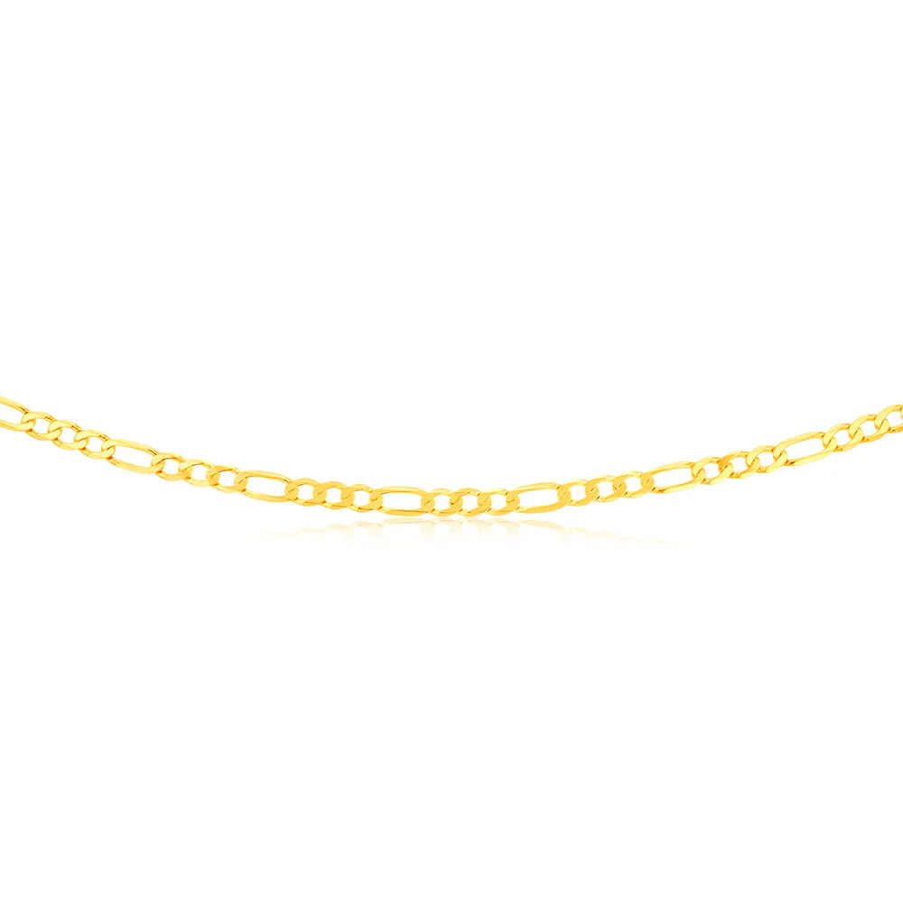 9ct Charming Yellow Solid Gold Figaro Chain - Image 2
