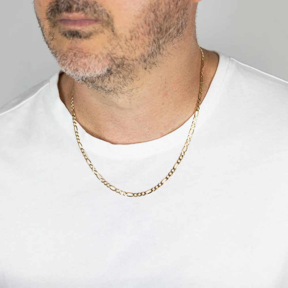 9ct Charming Yellow Solid Gold Figaro Chain - Image 3