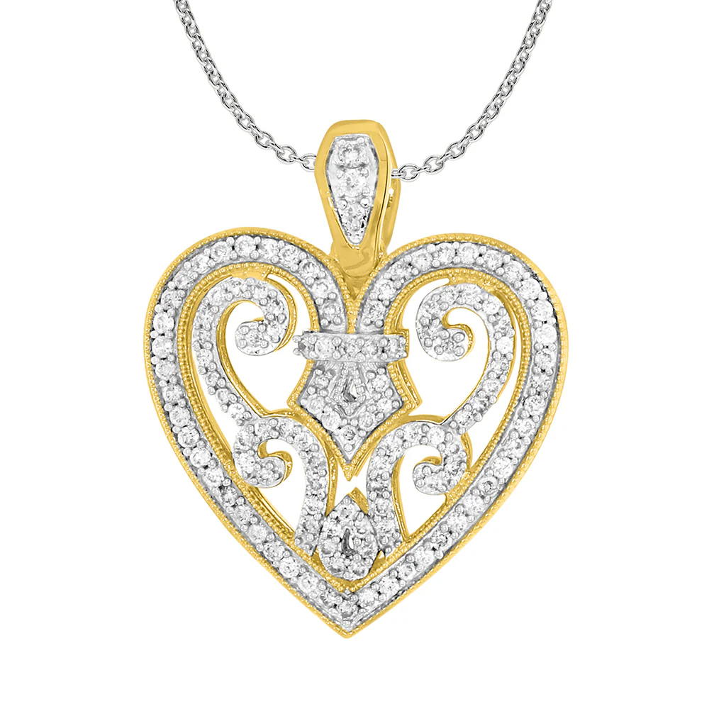 9ct Dazzling Yellow Gold 1/2 Carat Diamond Heart Enhancer