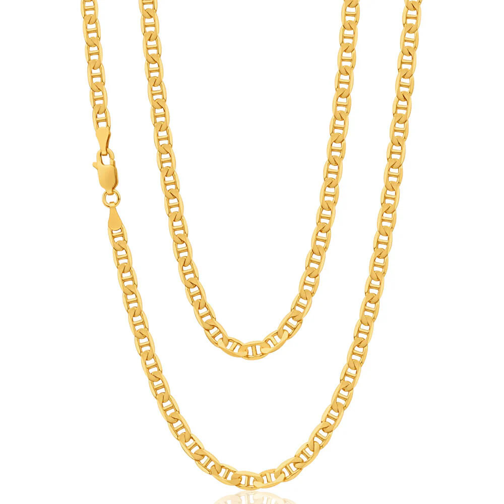 9ct Elegant Yellow Solid Gold Anchor 60cm Chain