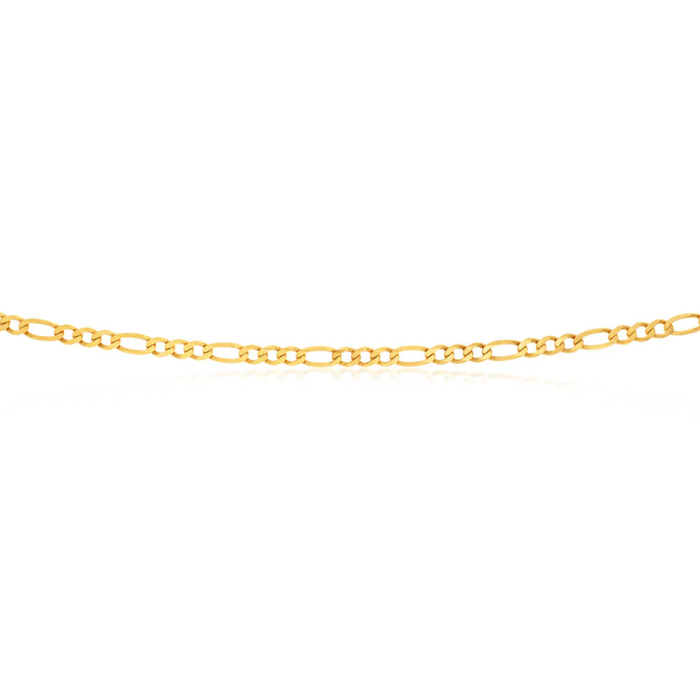 9ct Elegant Yellow Solid Gold Figaro Chain - Image 2