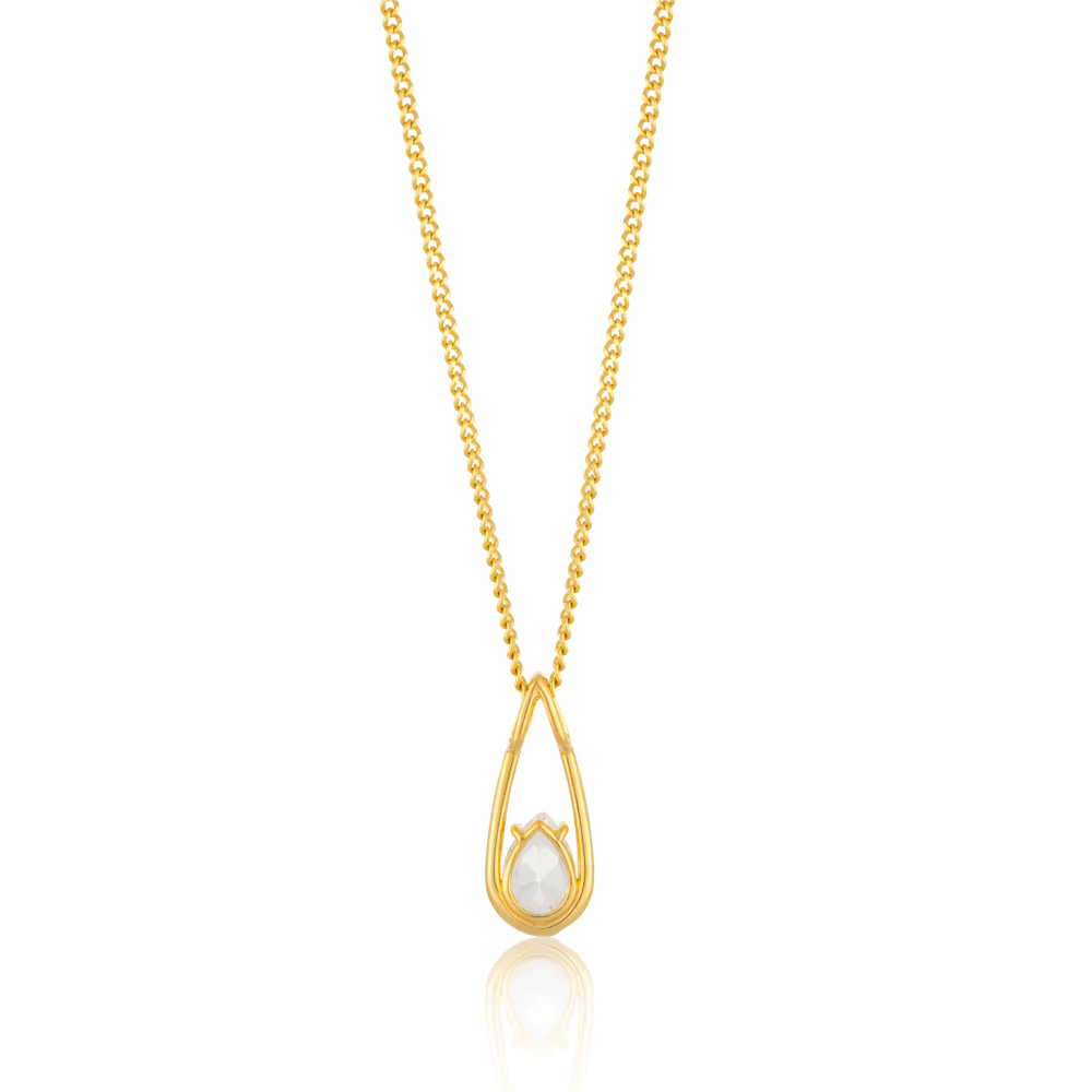 9ct Gold Filled Cubic Zirconia Teardrop Pendant