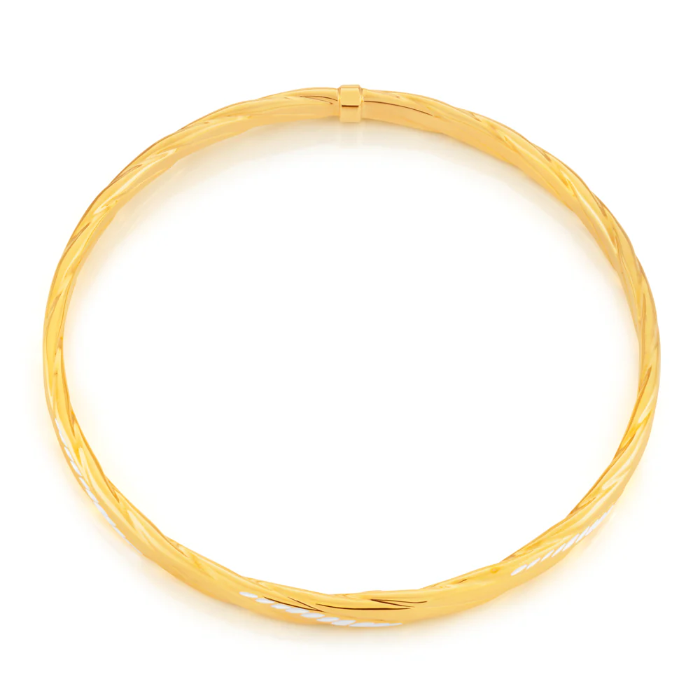 9ct Gold Filled Diamond Cut Bangle - Image 2
