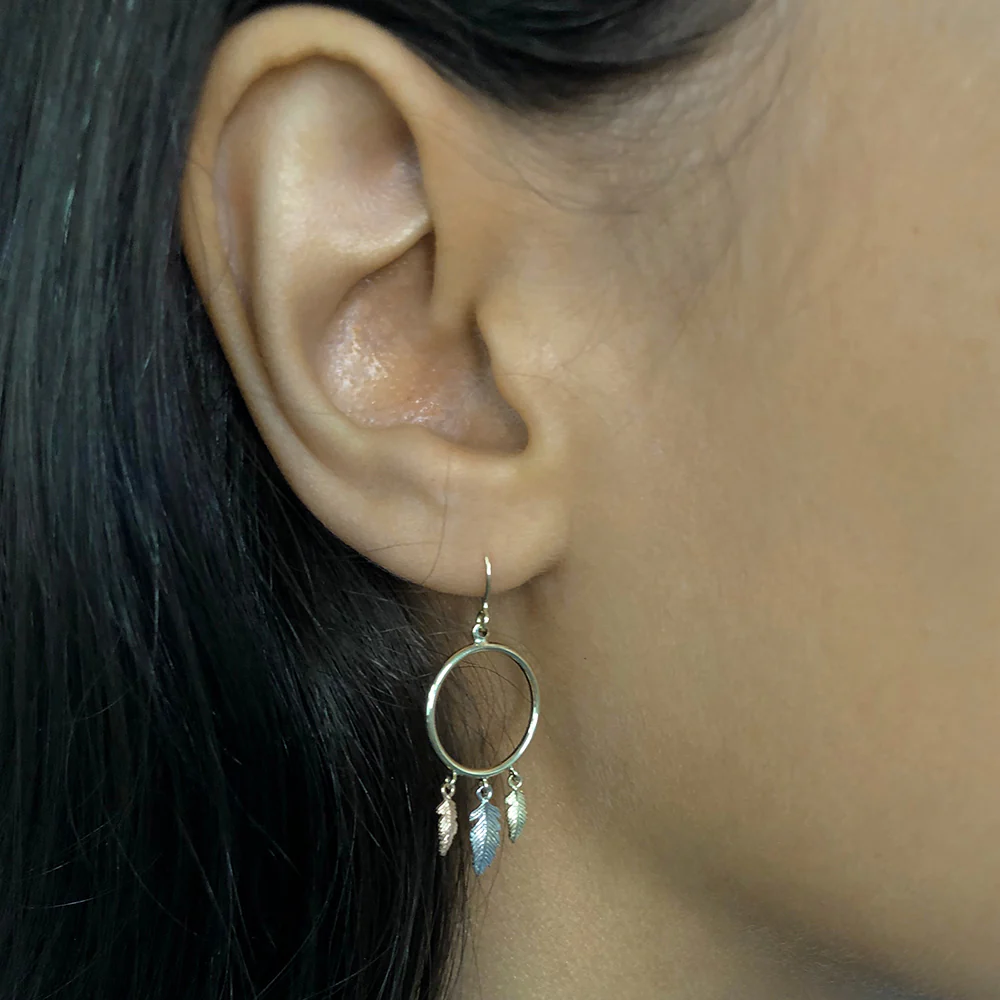 9ct Gold Sheppards Hook Hoop Earring - Image 3