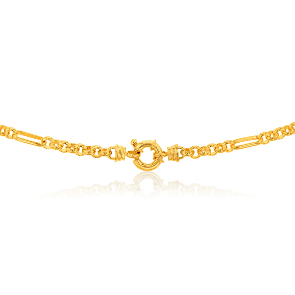 9ct Gold Silverfilled Fancy 9+1 Belcher 5.5mm Wide 45cm Chain - Image 2