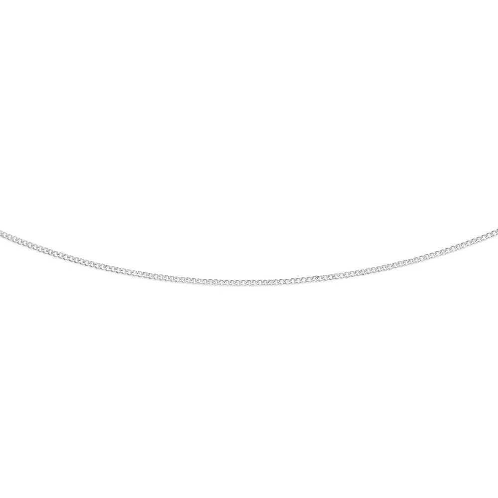 9ct Radiant White Gold Silver Filled Curb Chain - Image 2