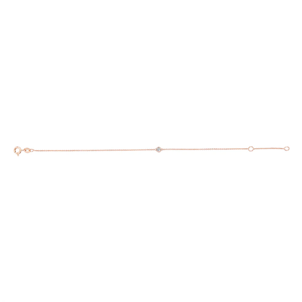 9ct Rose Gold Diamond Adjustable 16-18cm Bracelet - Image 2