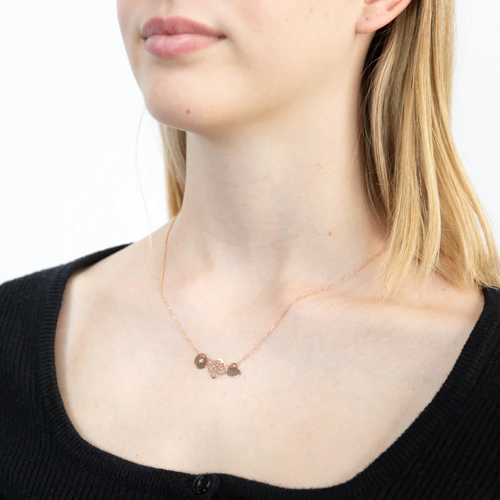 9ct Rose Gold Diamond Pendant - Image 2