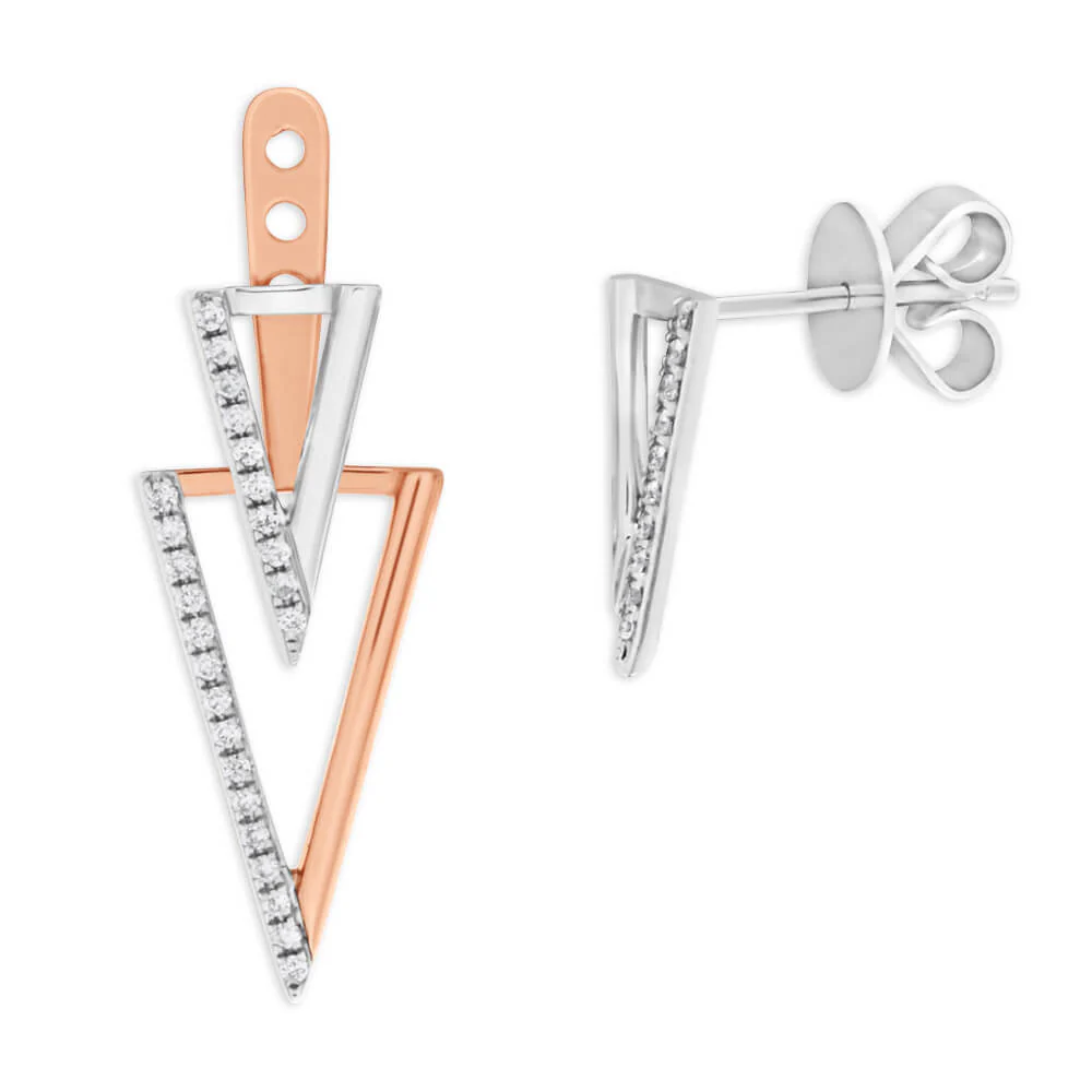 9ct Rose Gold Drop Earrings With 0.2 Carats Of Diamonds - Image 2