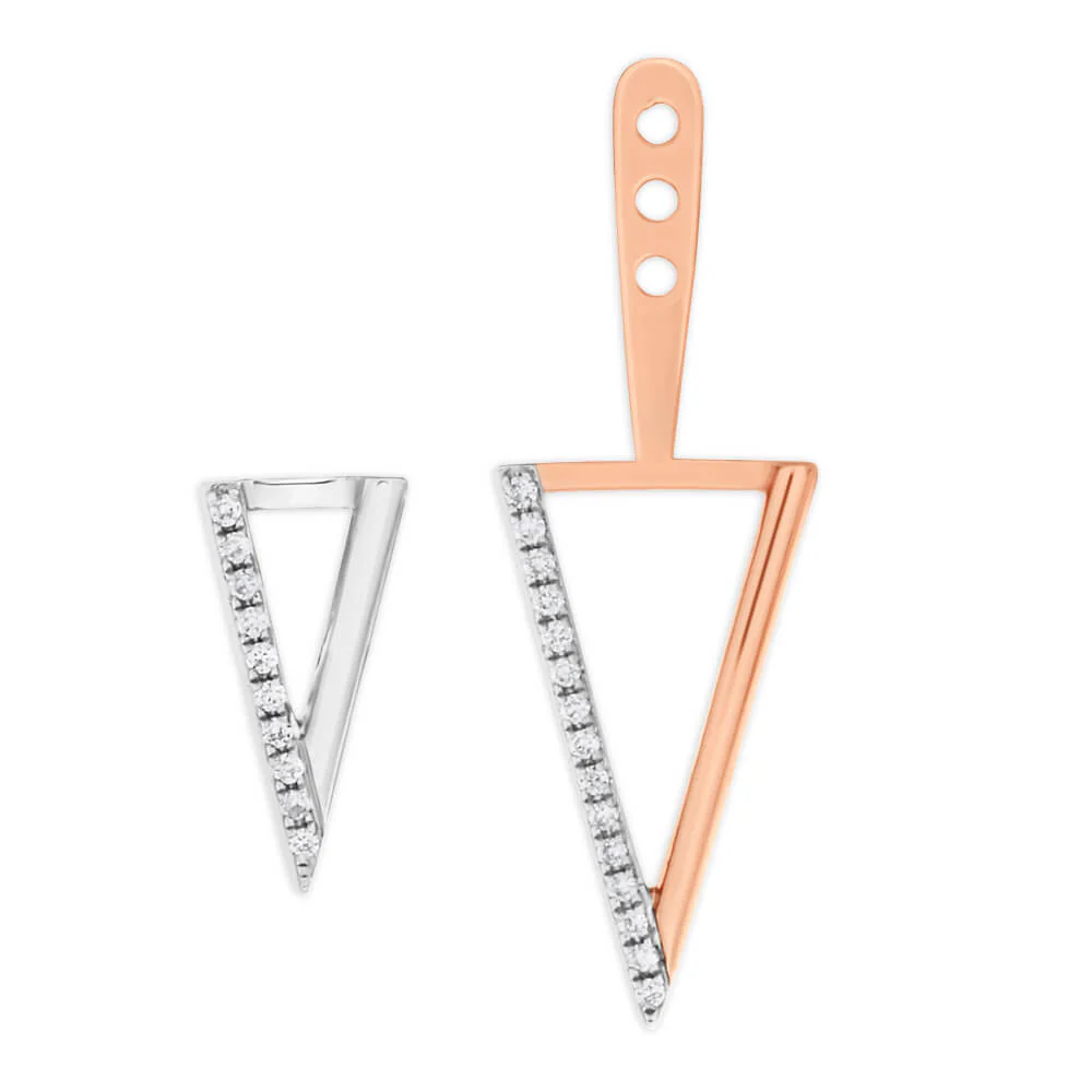 9ct Rose Gold Drop Earrings With 0.2 Carats Of Diamonds - Image 3