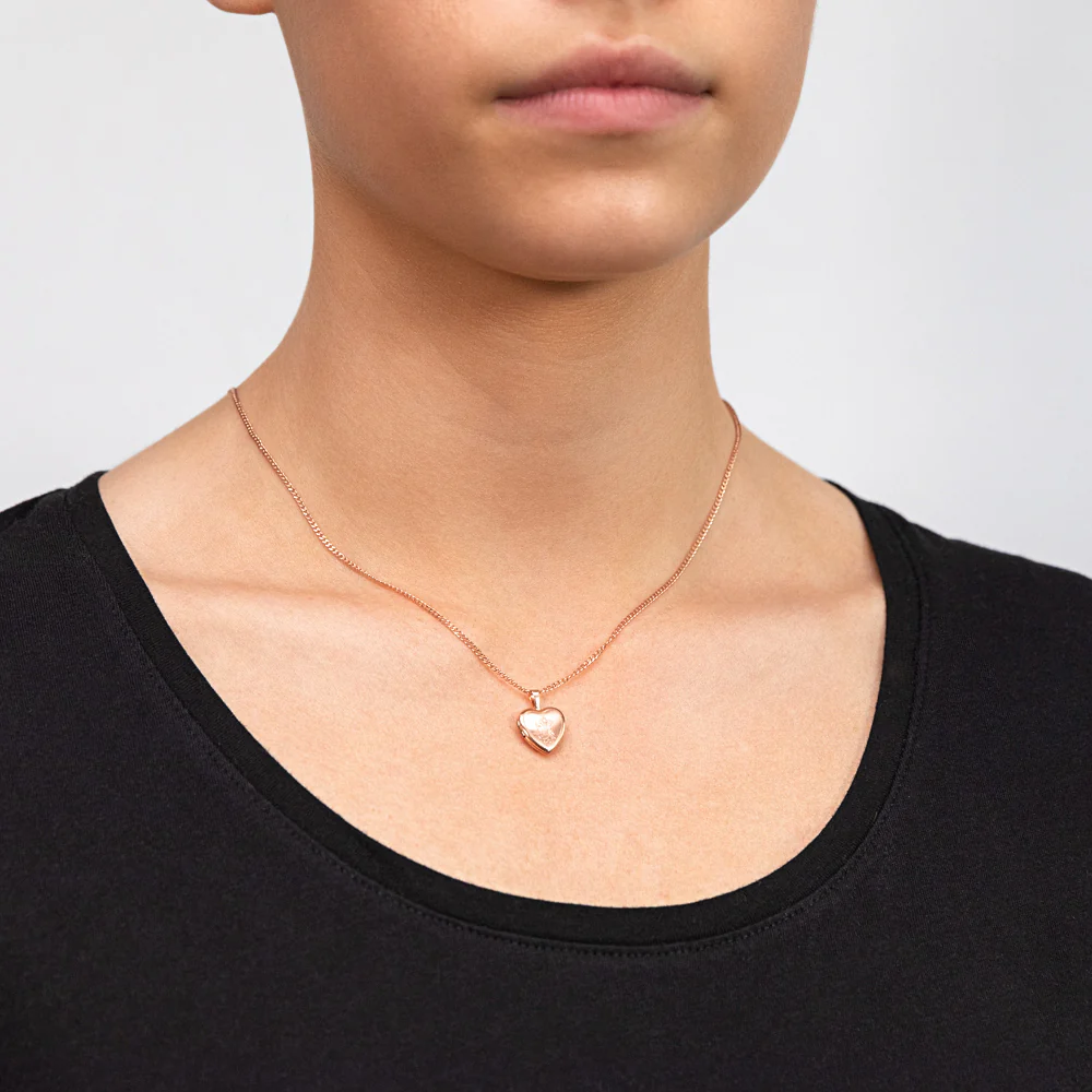 9ct Rose Gold Heart St. Christopher 12mm Locket - Image 3