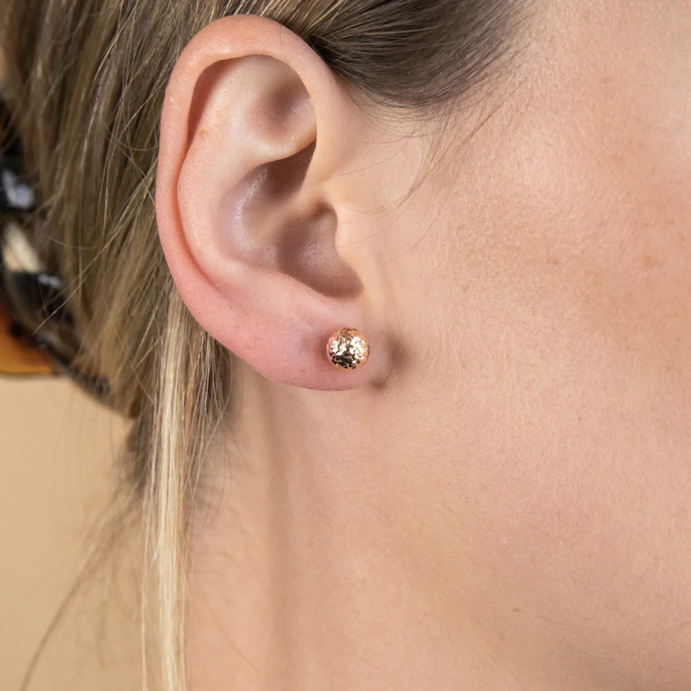 9ct Rose Gold Round 7mm Ball Studs - Image 2