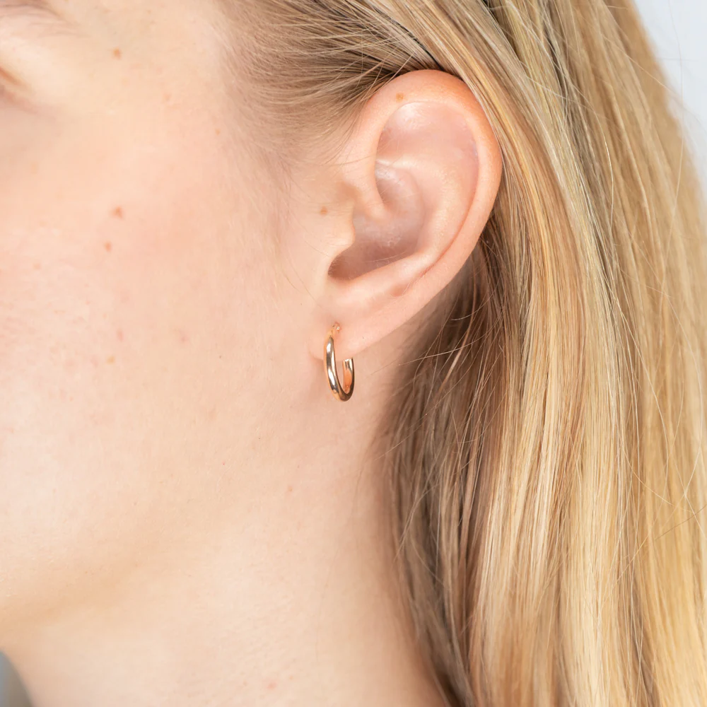 9ct Rose Gold Silver Filled 10mm Hoop Earrings - Image 2