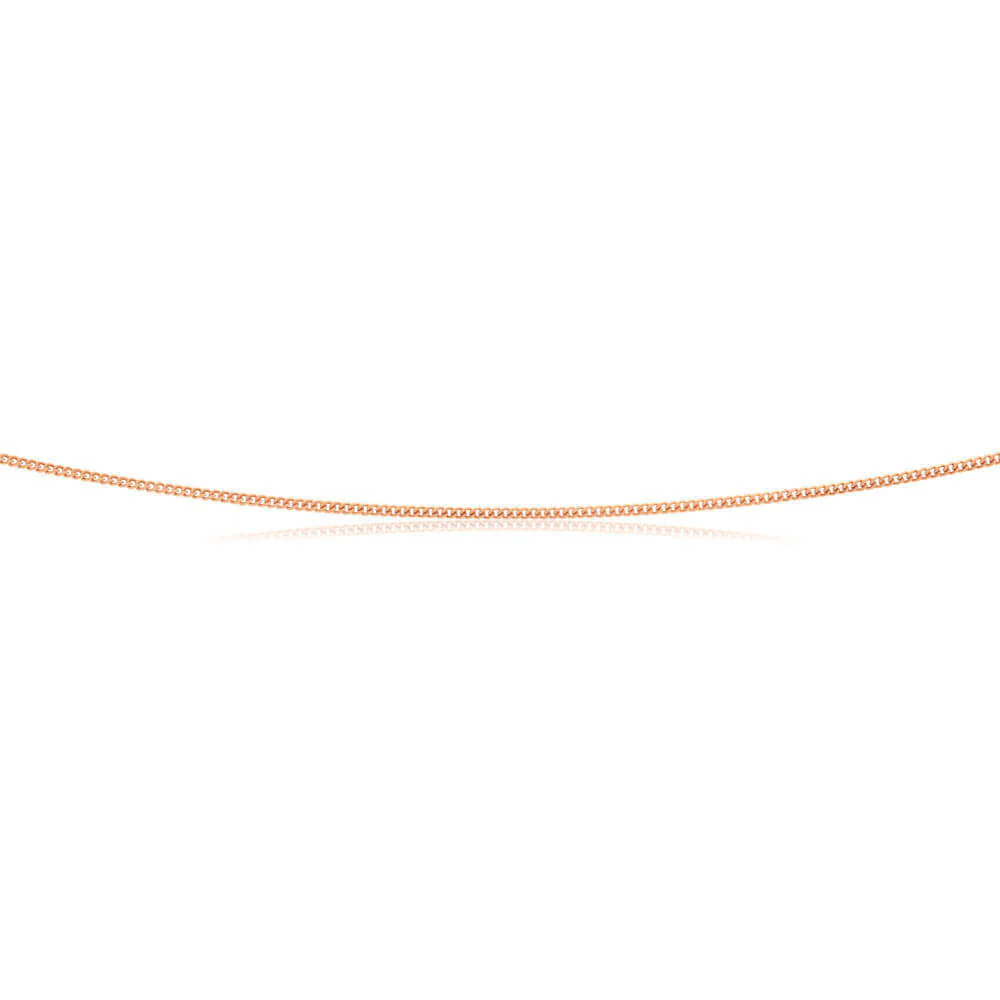 9ct Rose Gold Silver Filled 45cm Curb Chain - Image 2
