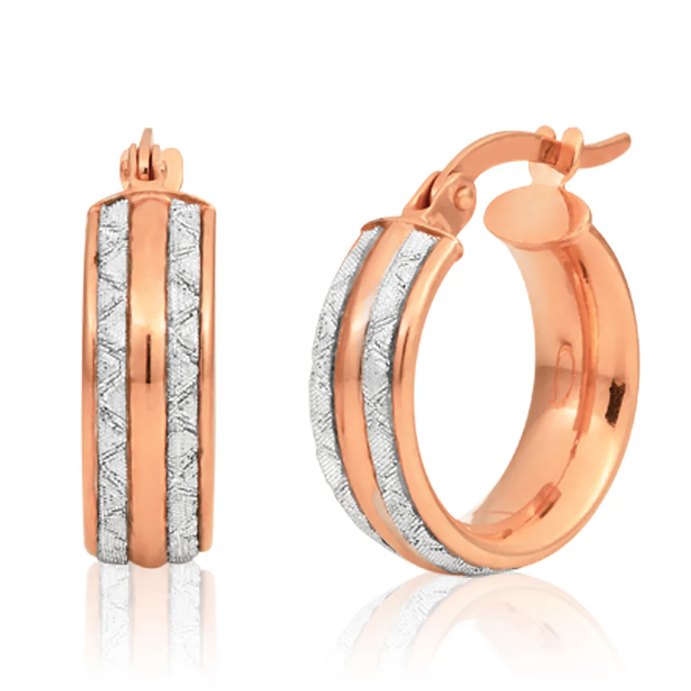 9ct Rose Gold Silver filled Stardust Hoops