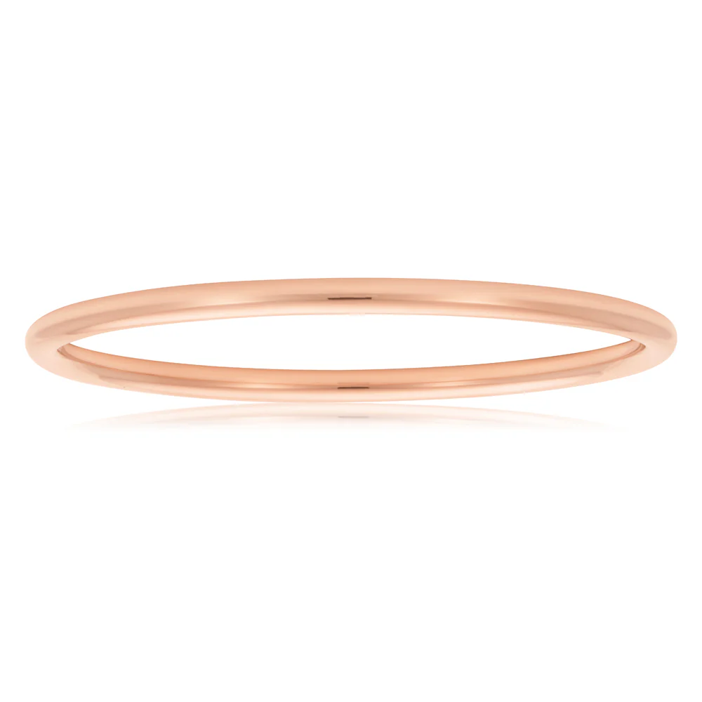 9ct Rose Gold SilverFilled 3mm x 65mm Plain Golf Bangle