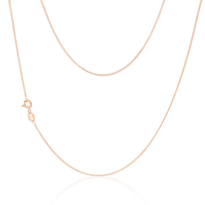 9ct Rose Solid Gold 31 Gauge Curb 46cm Chain