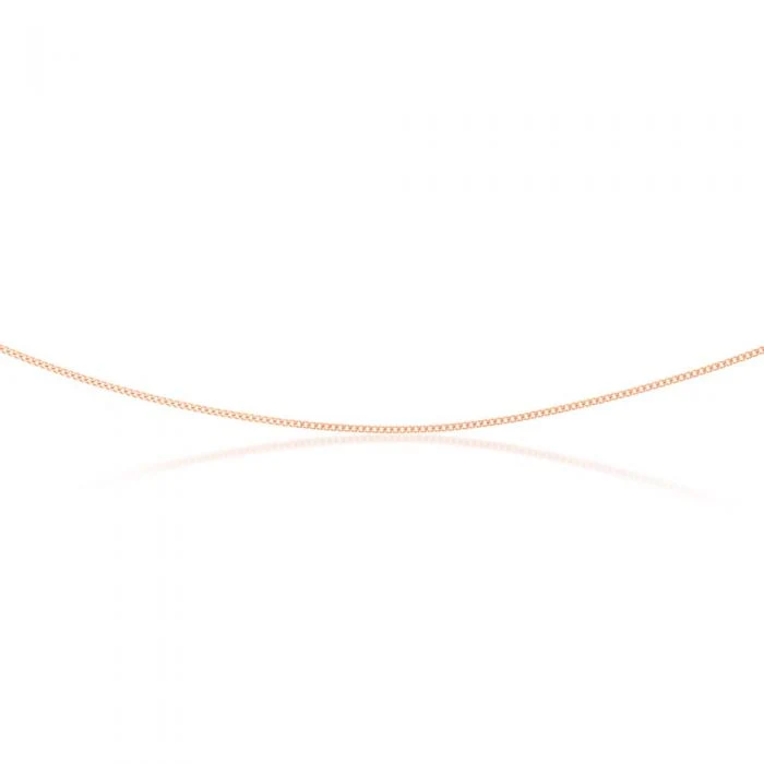 9ct Rose Solid Gold 31 Gauge Curb 46cm Chain - Image 2