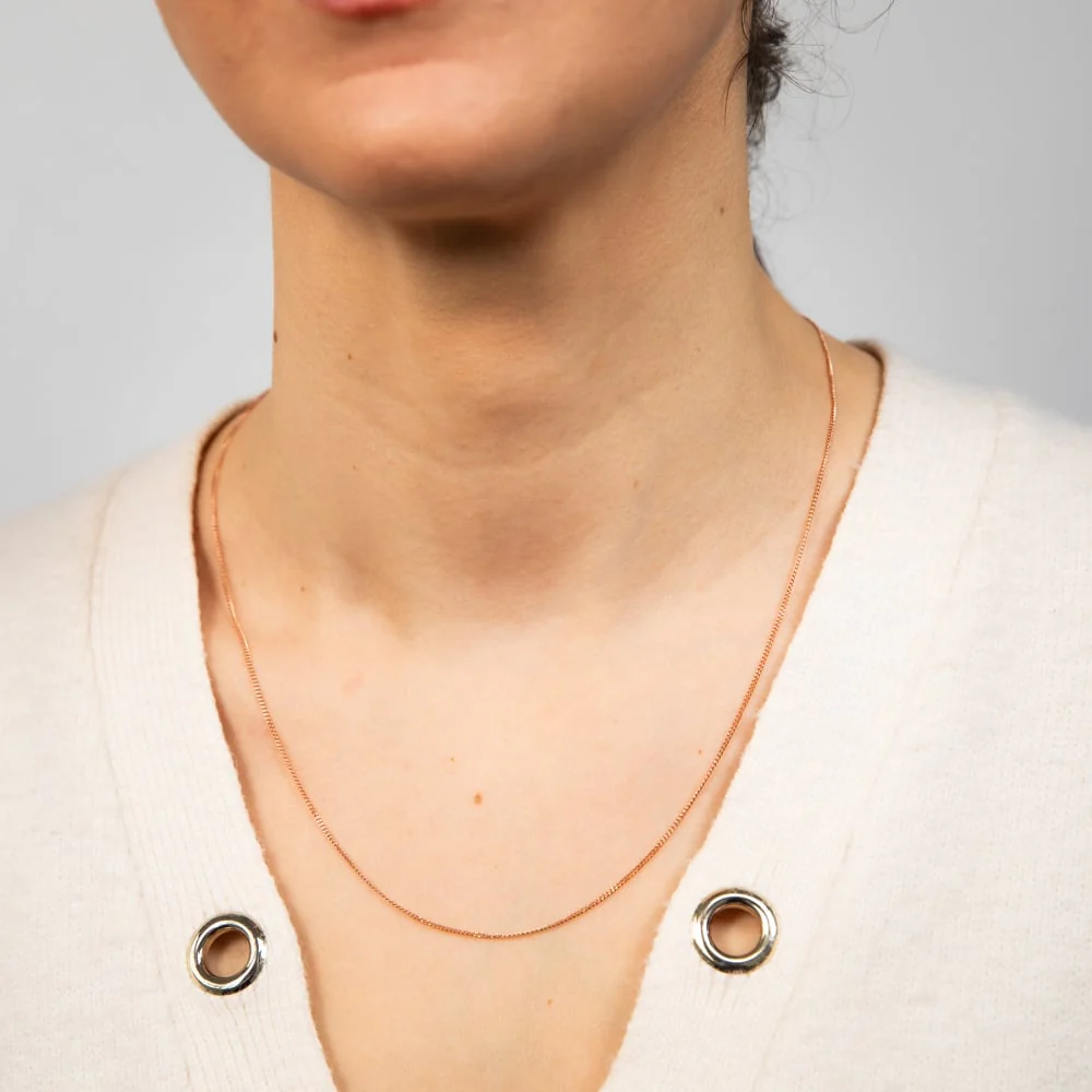 9ct Rose Solid Gold 31 Gauge Curb 51cm Chain - Image 3
