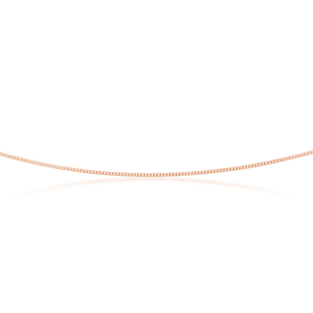 9ct Rose Solid Gold 40 Gauge Curb 46cm Chain - Image 2