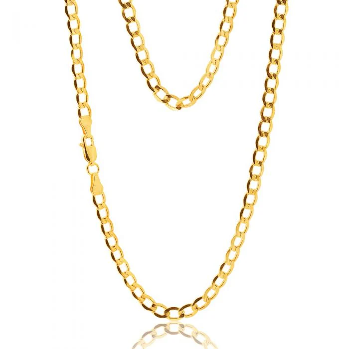9ct Silver Filled Curb Bev 45cm 100 Gauge Chain