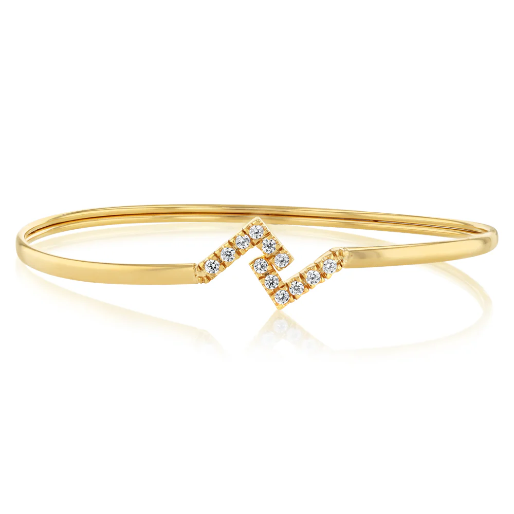 9ct Silverfilled Crystal Fancy Zigzag Bangle
