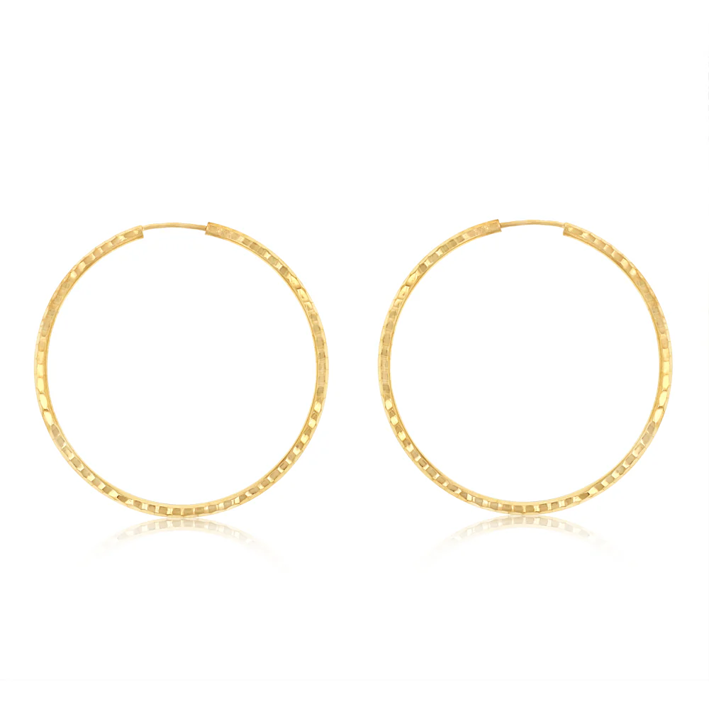 9ct Silverfilled Dicut Hoop Earrings