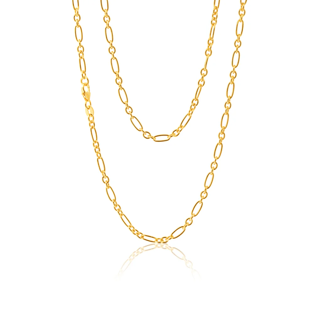9ct Silverfilled Figaro 45cm 80 Gauge Chain