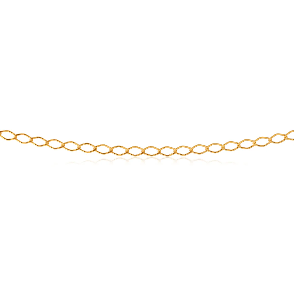 9ct Silverfilled Open Curb 50Gauge 50cm Chain - Image 2
