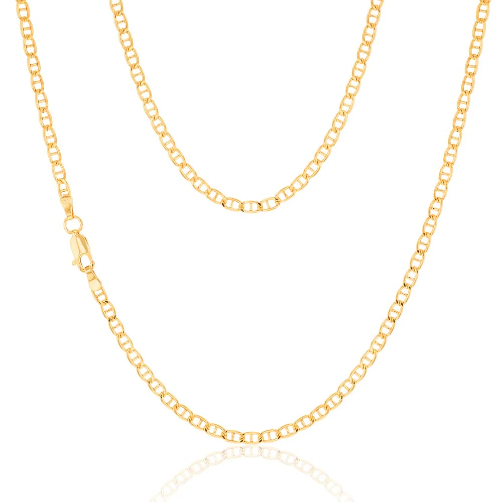 9ct Silverfilled Yellow Gold Anchor 45cm Chain