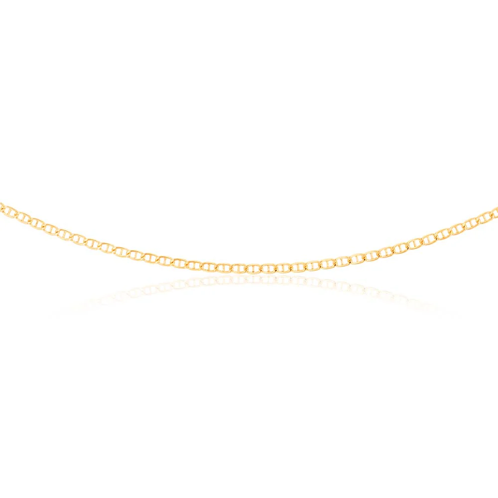 9ct Silverfilled Yellow Gold Anchor 45cm Chain - Image 2