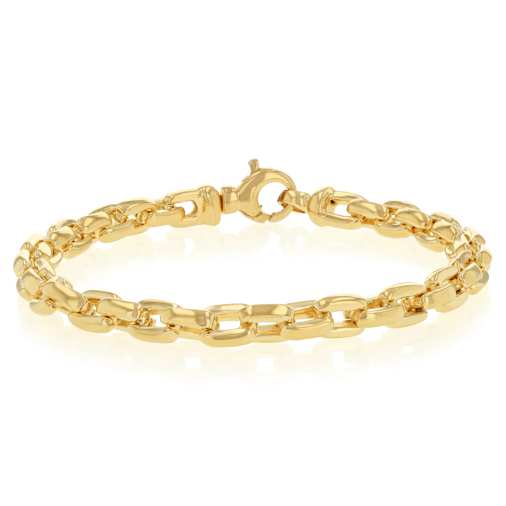 9ct Silverfilled Yellow Gold Belcher Chain Bracelet