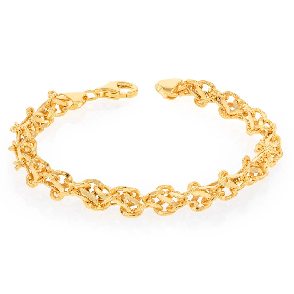 9ct Silverfilled Yellow Gold Singapore 19cm Bracelet
