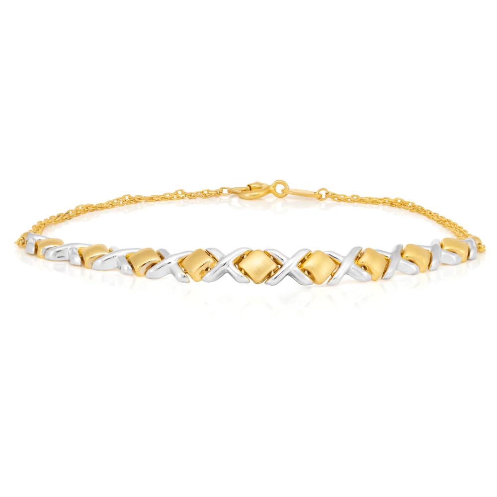 9ct Two-Tone Gold Filled Fancy 19cm Bracelet - Image 2