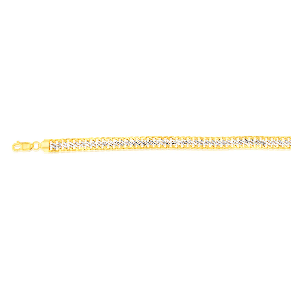 9ct Two Tone Gold Infinity 19cm Bracelet - Image 2