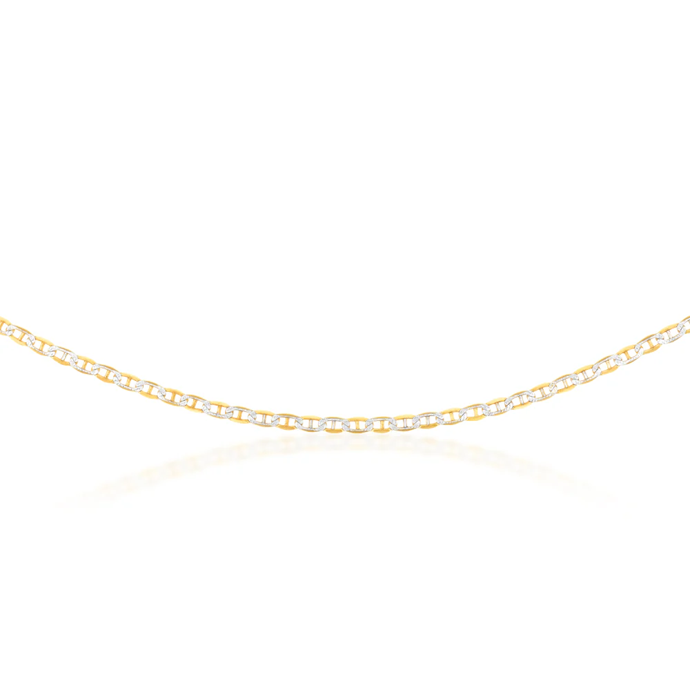 9ct Two Tone Gold Silver Filled Anchor 50cm Chain - Image 2