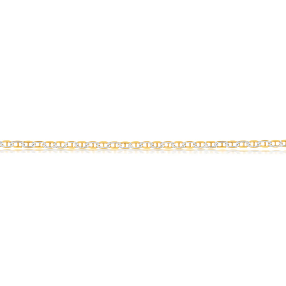 9ct Two Tone Gold Silver Filled Anchor 50cm Chain - Image 3