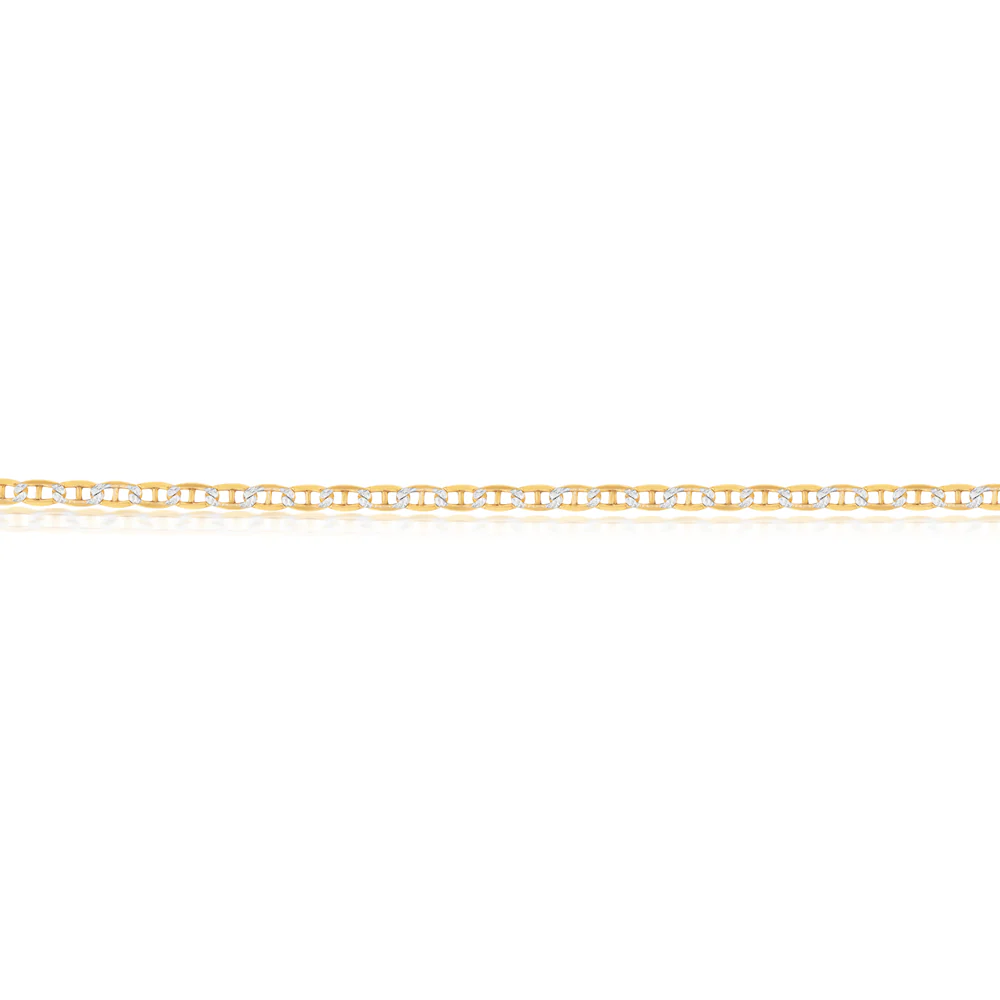 9ct Two Tone Gold Silver Filled Gold Anchor 45cm Chain - Image 3