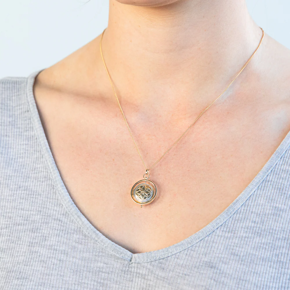 9ct Two Tone Gold Spinner Locket Pendant - Image 3