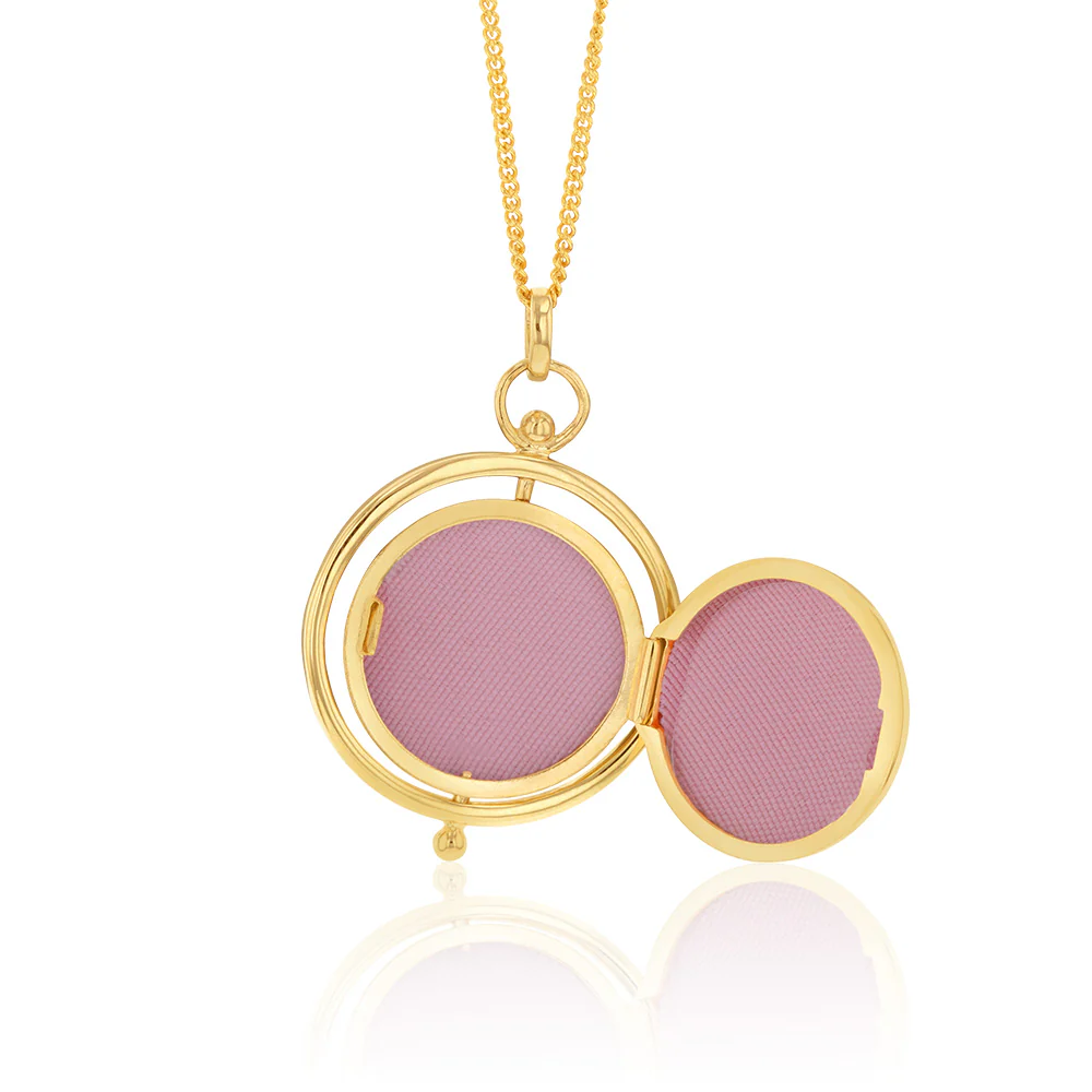 9ct Two Tone Gold Spinner Locket Pendant - Image 4