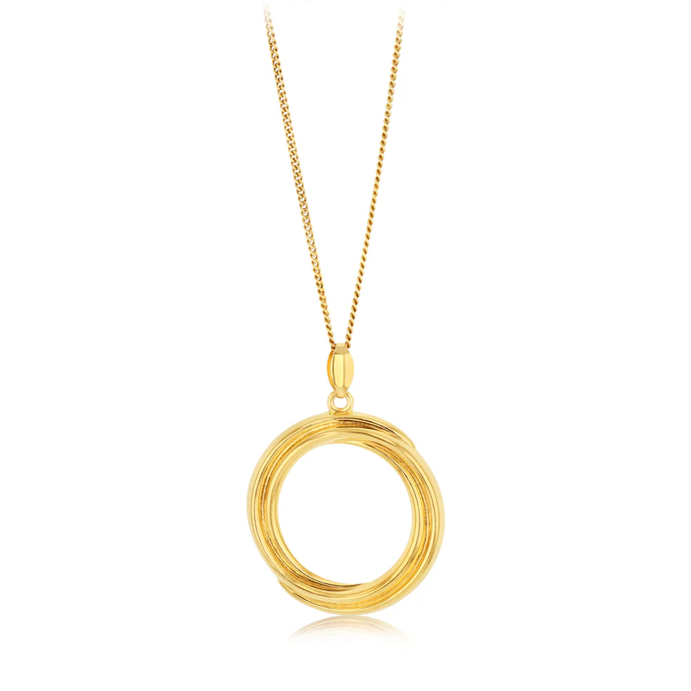 9ct Two Toned Gold Silverfilled Fancy Circle Of Life Pendant