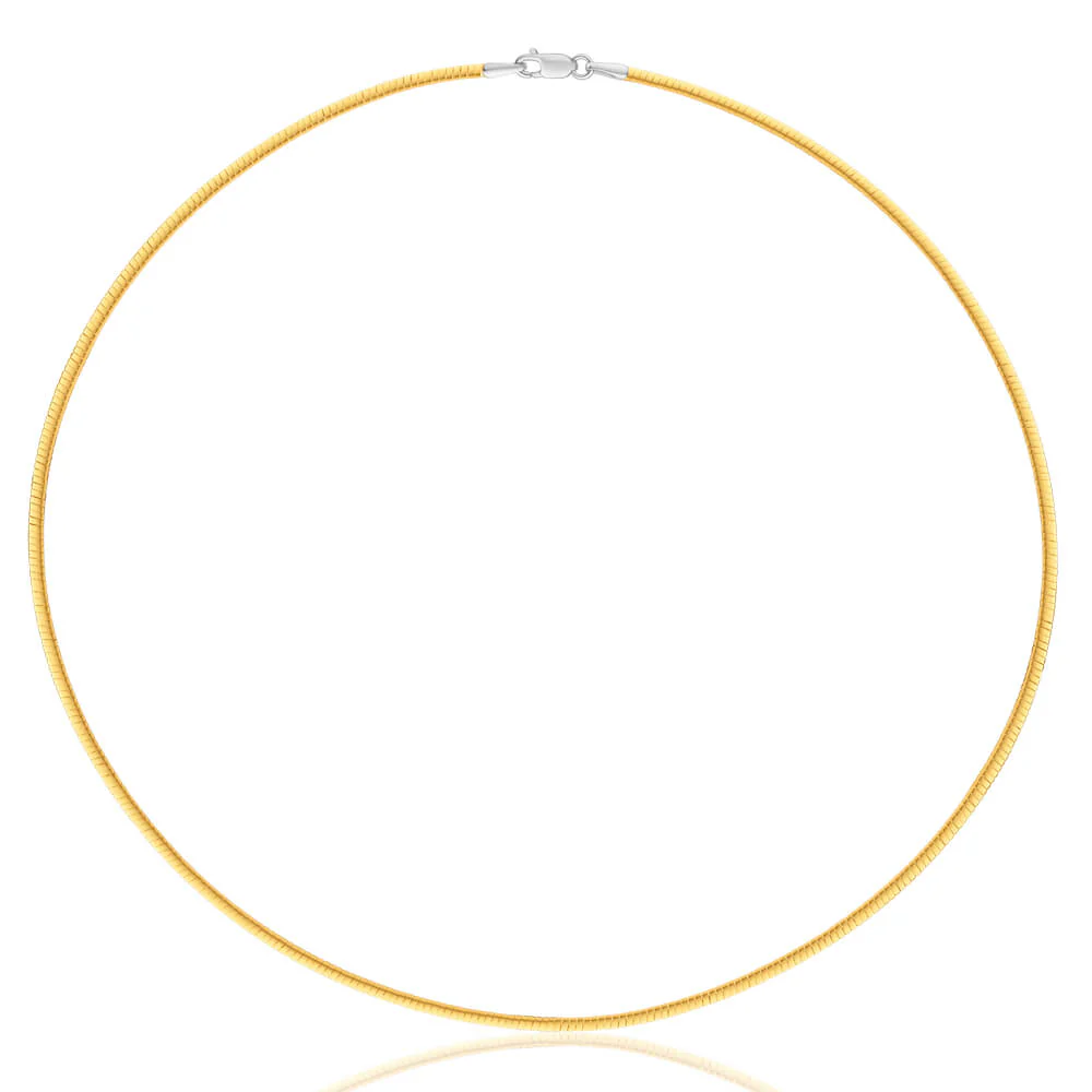 9ct White And Yellow Gold Silver Filled Reversible Omega Chain 43cm - Image 2