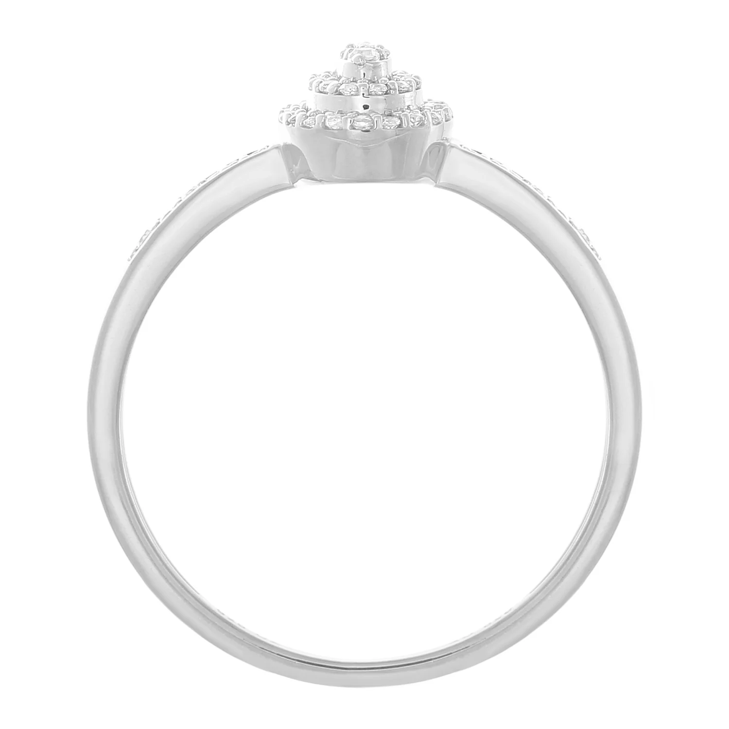 9ct White Gold 0.15 Carat Diamond Ring with 49 Brilliant Cut Diamonds - Image 2